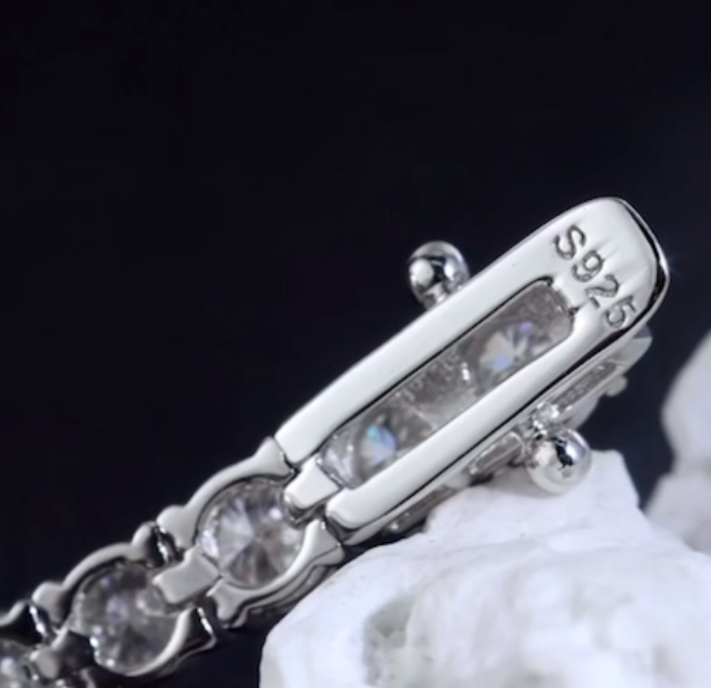 【即納】S925 モアサナイト テニスチェーン ブレスレット